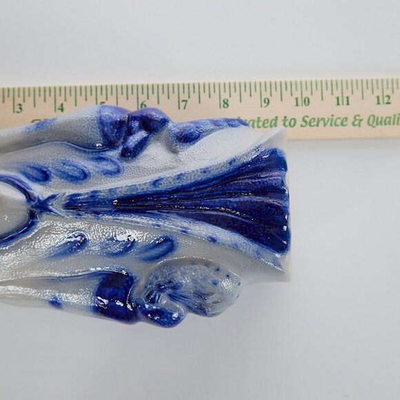 Eldreth Pottery Salt Glaze Santa Blue Stoneware 9” Father Christmas Signed 2011 - Picture 8 of 10